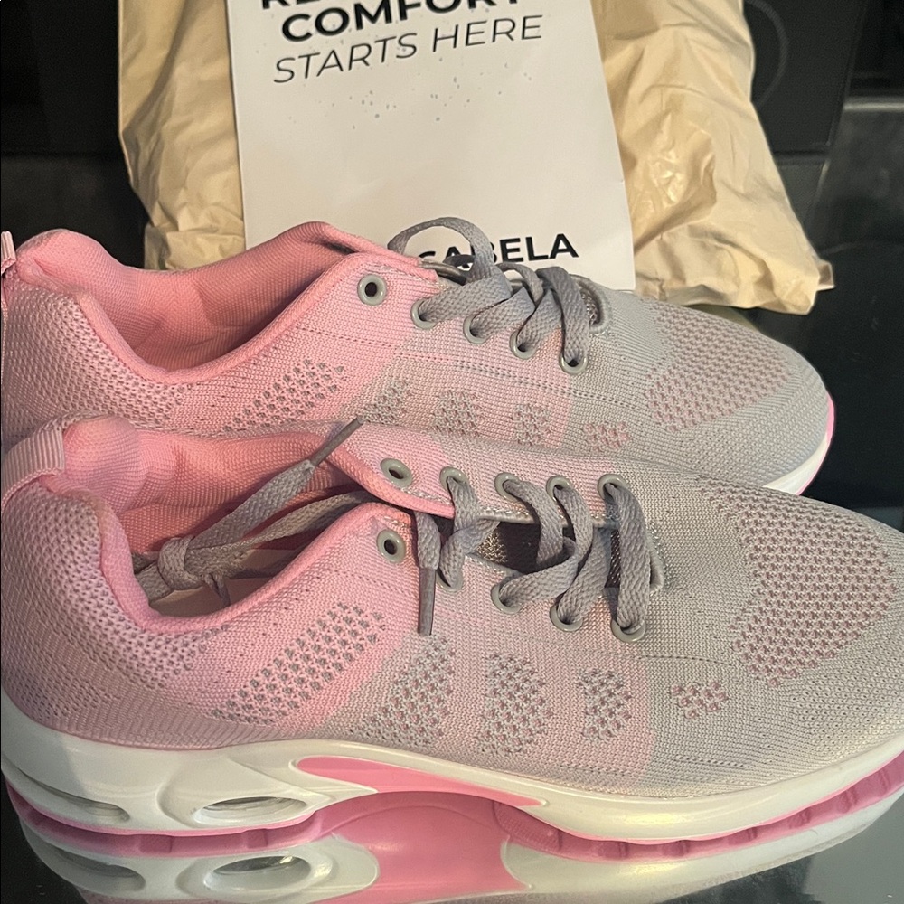 Pink and Gray Athletic Sneakers